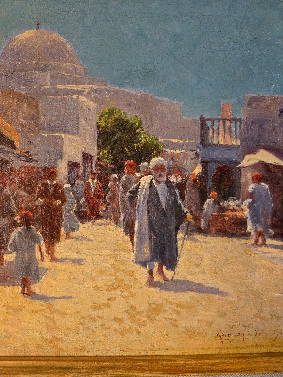 Alexis Auguste Delahogue, Kairouan, June 1902, Oil On Canvas.-photo-2