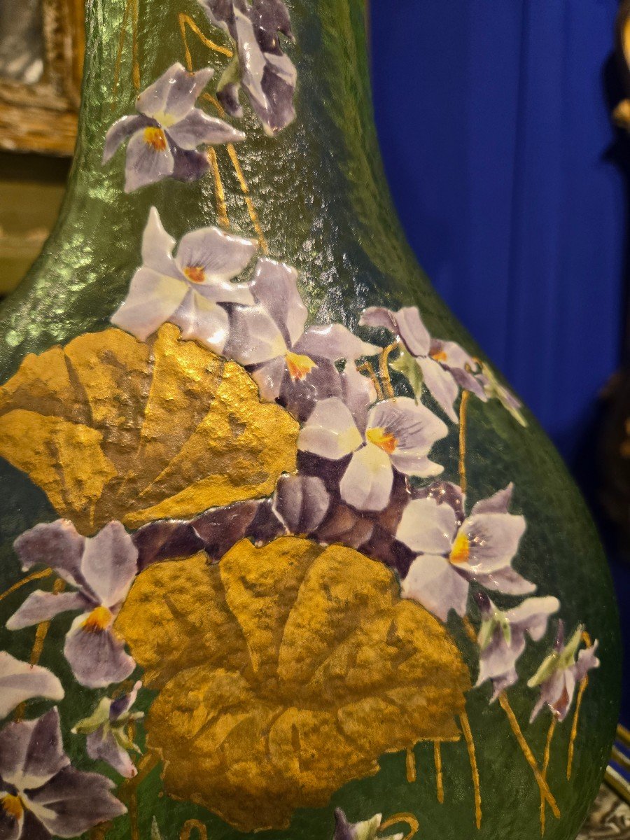 Montjoye (françois Théodore Legras), Vase «au Violette », Vert Nil. -photo-1