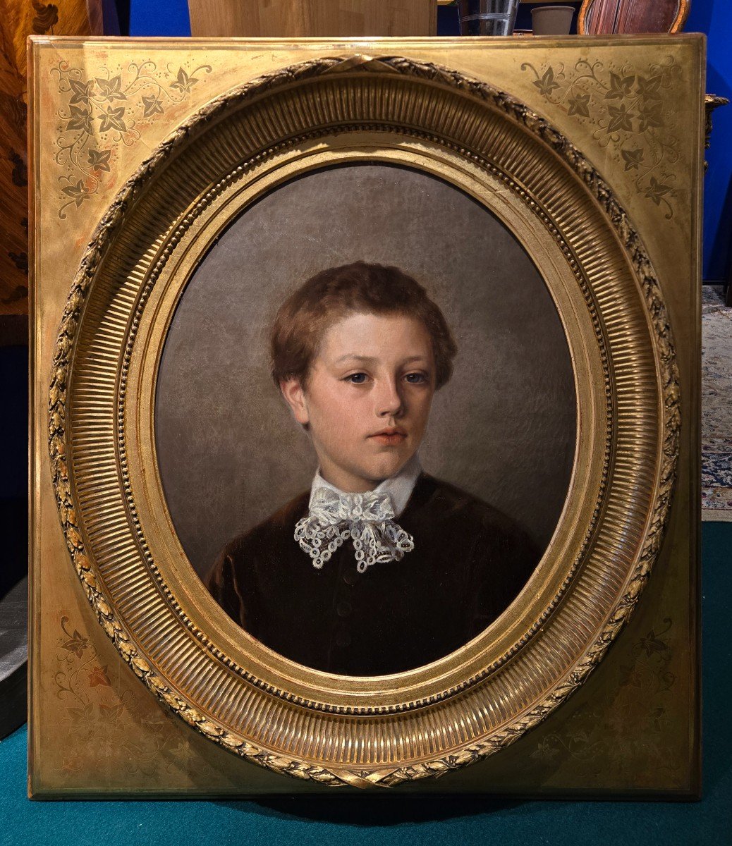 Marie Elmine Sermensan, Portrait Of A Young Man Dated 1874