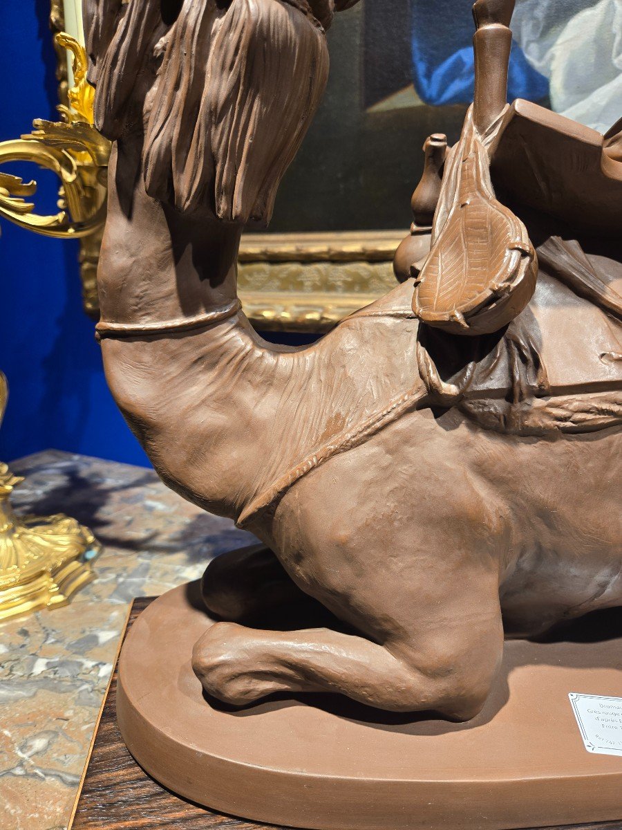 "riding Camel", Erich Hösel, Red Stoneware By Meissen.-photo-3