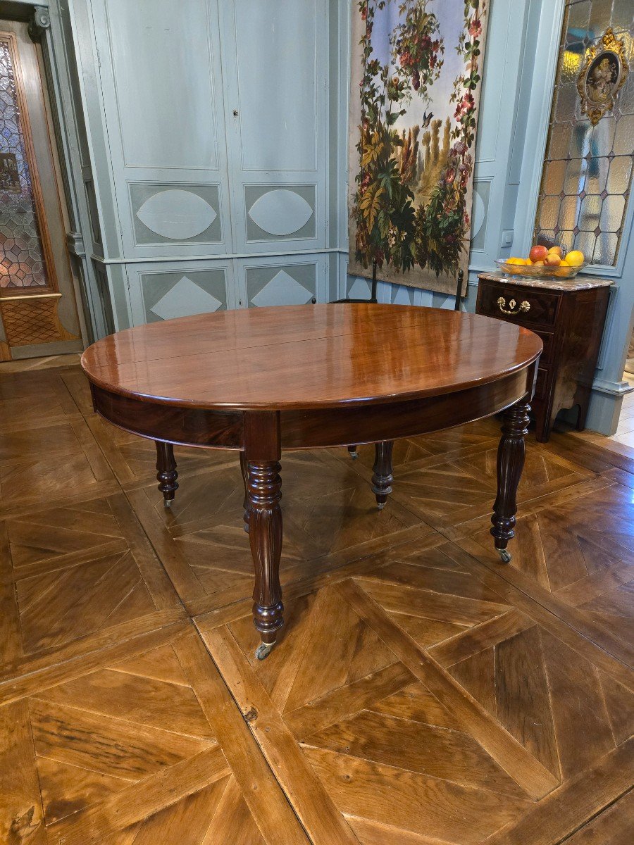 Large Mahogany Dining Table, 19th Century.-photo-2