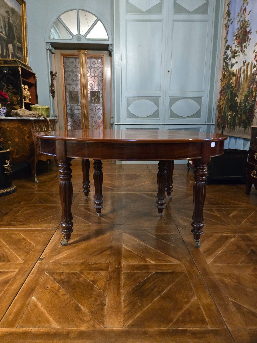 Large Mahogany Dining Table, 19th Century.-photo-3