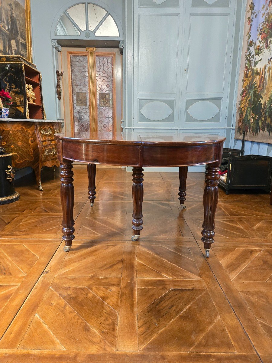 Large Mahogany Dining Table, 19th Century.-photo-4