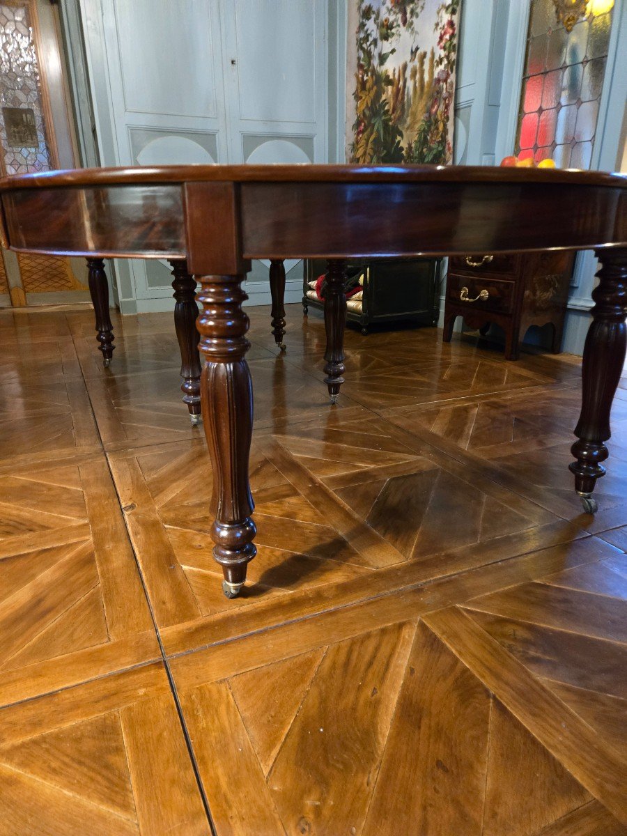 Large Mahogany Dining Table, 19th Century.-photo-3