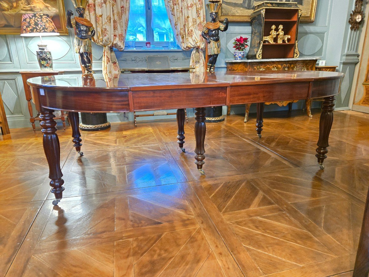 Large Mahogany Dining Table, 19th Century.-photo-4