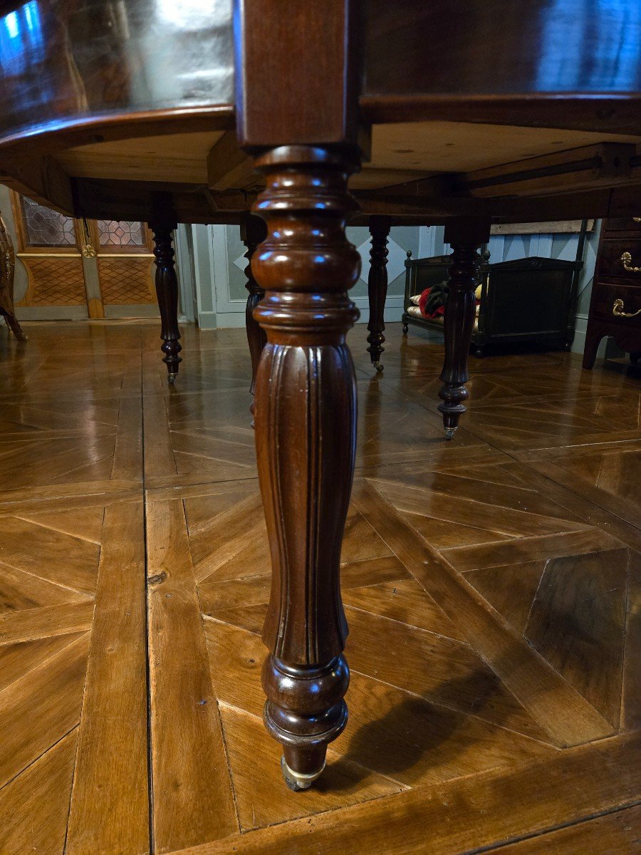 Large Mahogany Dining Table, 19th Century.-photo-5