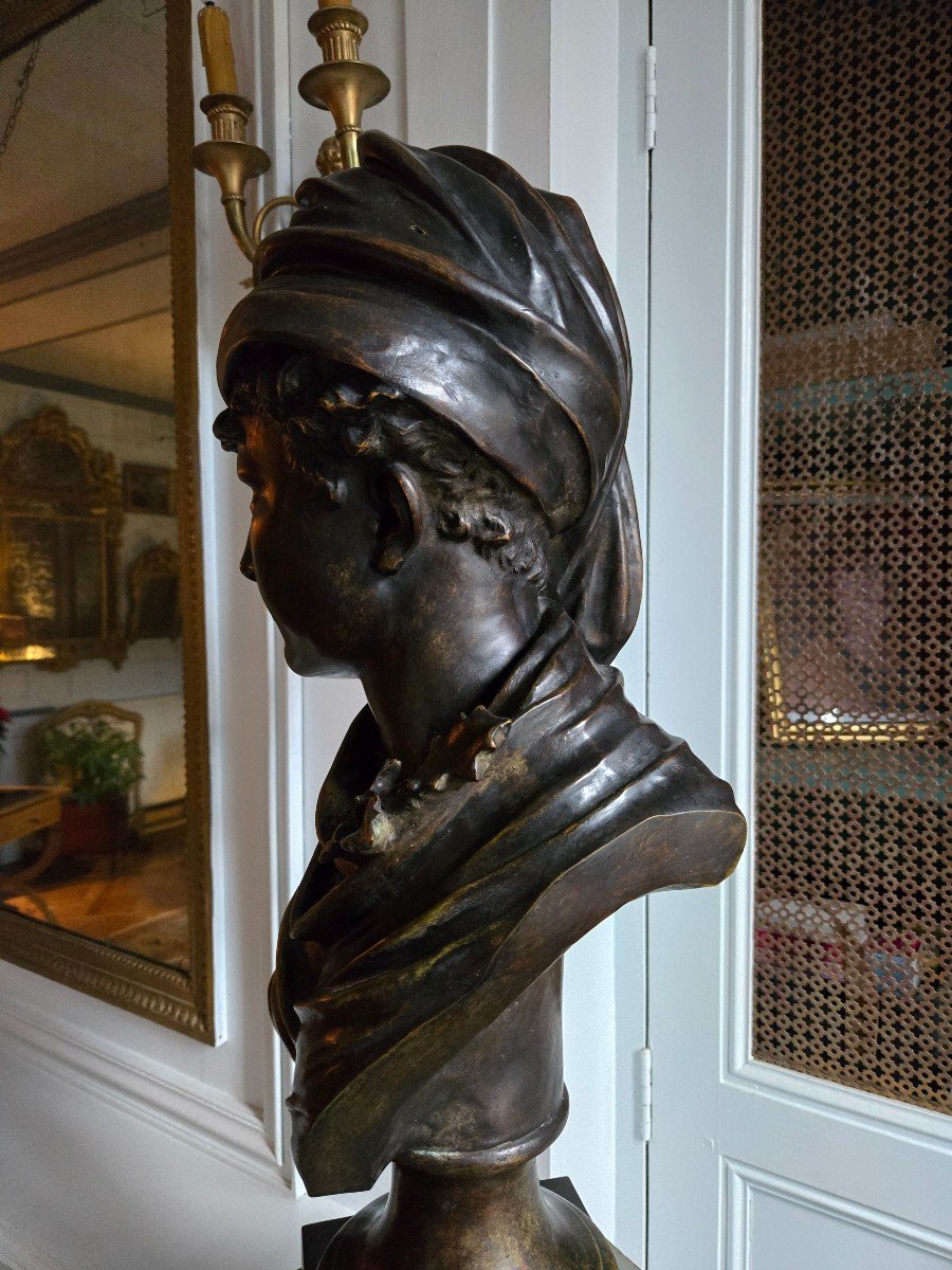 Young Man In A Turban, Bronze Print After Van Rasbourgh And Rodin.-photo-1