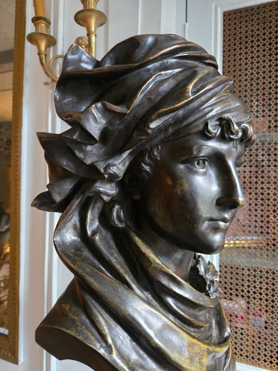 Young Man In A Turban, Bronze Print After Van Rasbourgh And Rodin.-photo-3