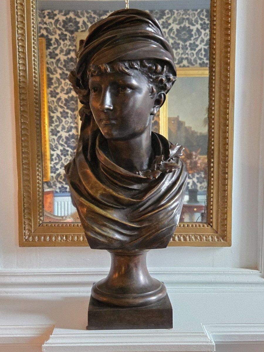 Young Man In A Turban, Bronze Print After Van Rasbourgh And Rodin.