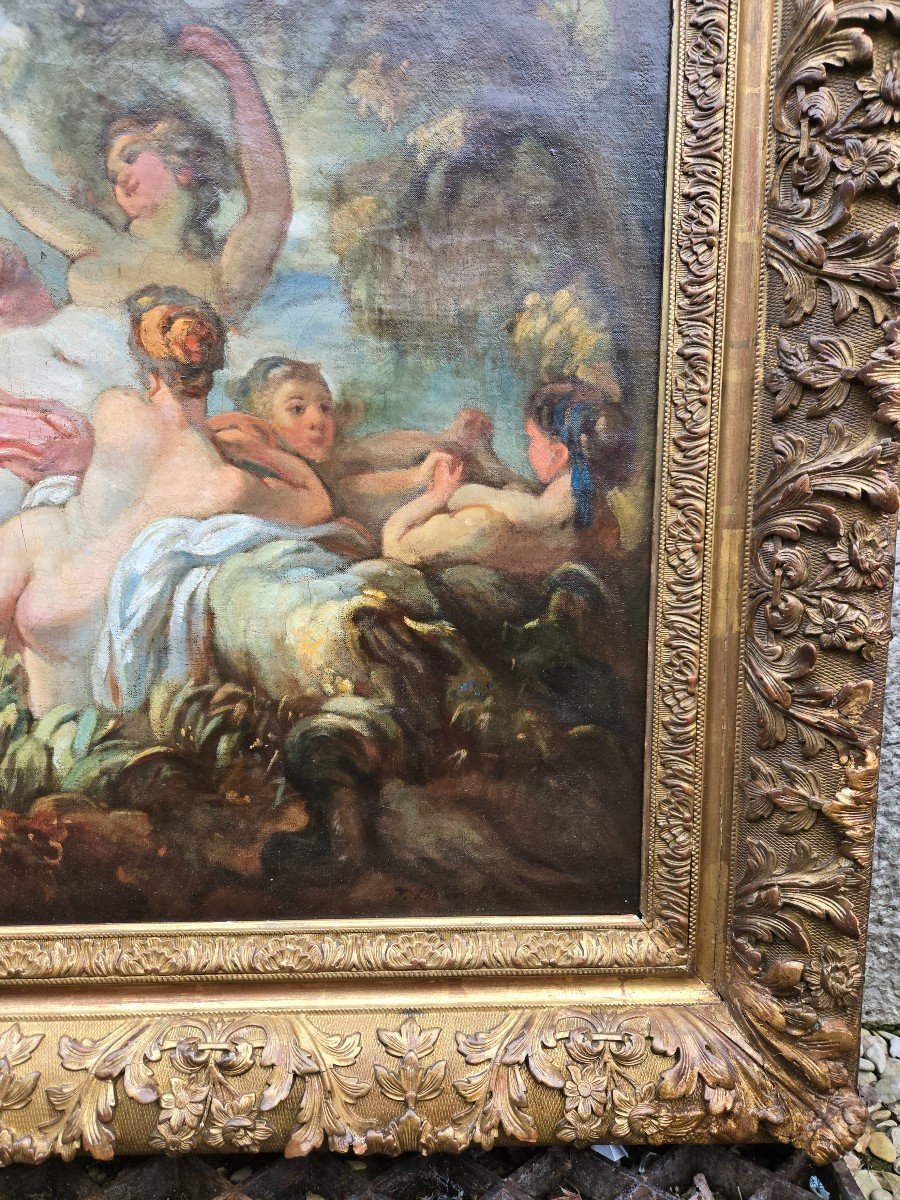 French School, 19th Century, “the Bathers” After Jh Fragonard.  -photo-3