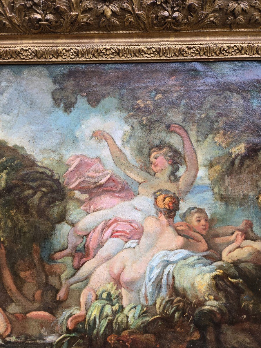 French School, 19th Century, “the Bathers” After Jh Fragonard.  -photo-4