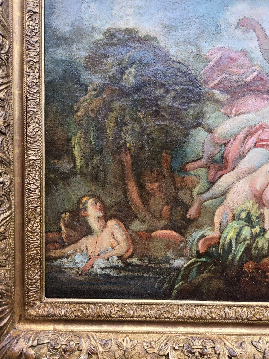 French School, 19th Century, “the Bathers” After Jh Fragonard.  -photo-1