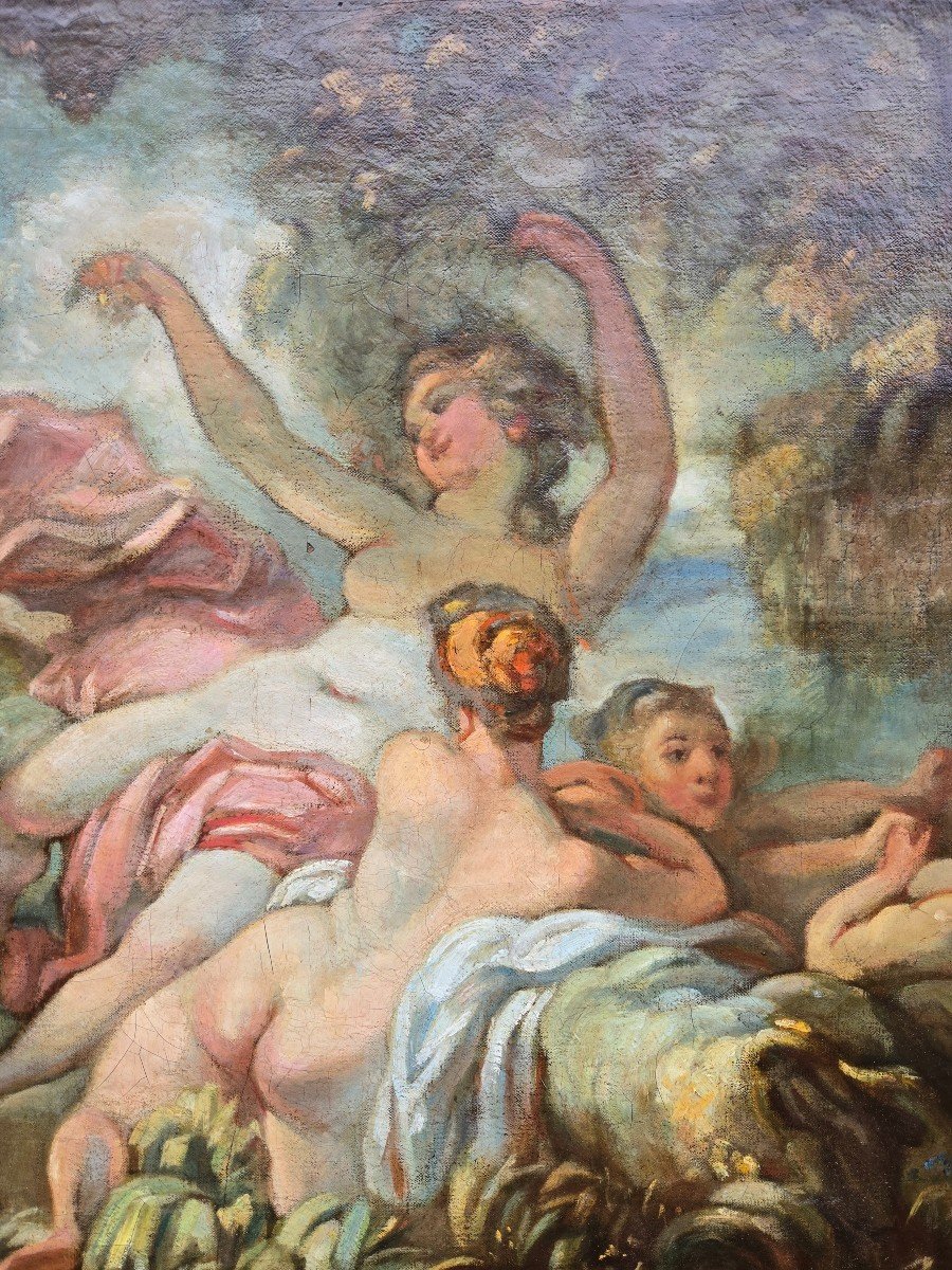 French School, 19th Century, “the Bathers” After Jh Fragonard.  -photo-3