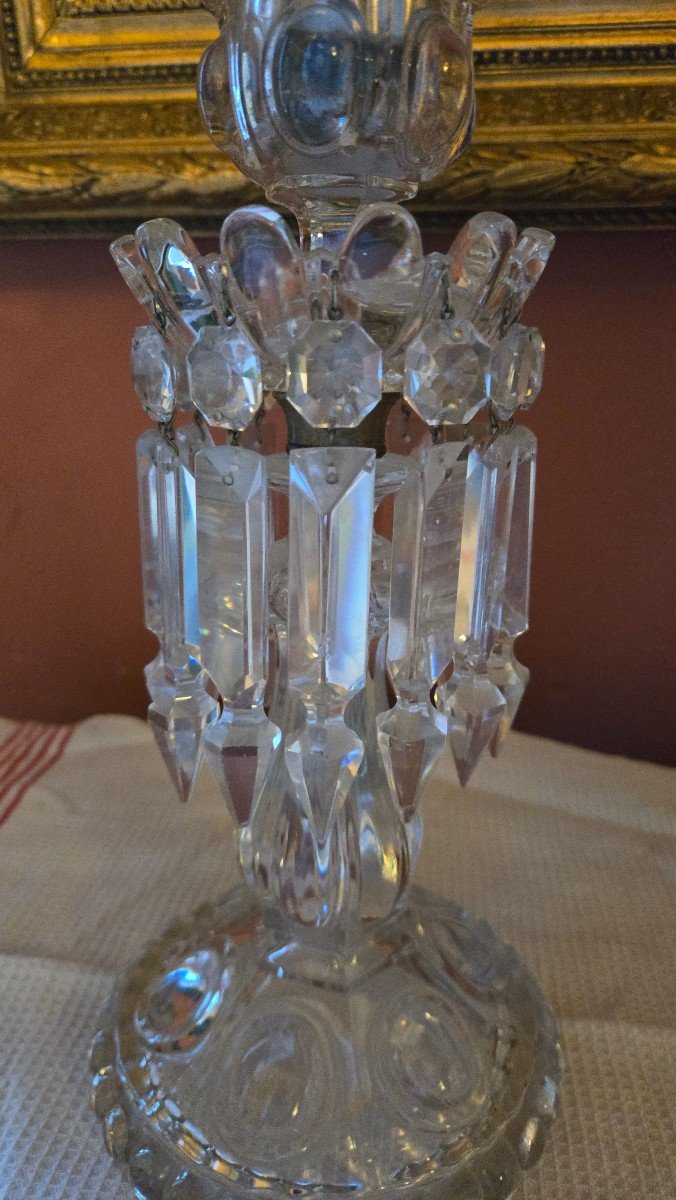 Magnificent Pair Of Crystal Tealight Holders, From Maison Baccarat.-photo-1