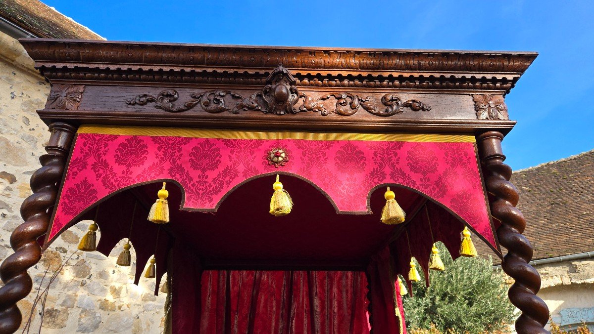 Louis XIII Columned Castle Bed, 19th Century.-photo-3