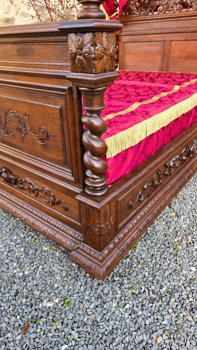 Louis XIII Columned Castle Bed, 19th Century.-photo-5