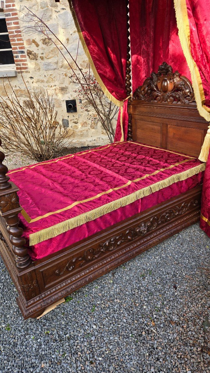 Louis XIII Columned Castle Bed, 19th Century.-photo-7