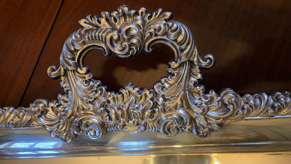 Large 19th Century Lined Metal Tray-photo-2