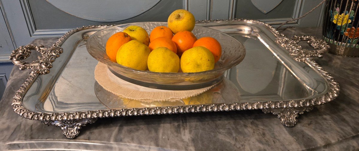 Large 19th Century Lined Metal Tray