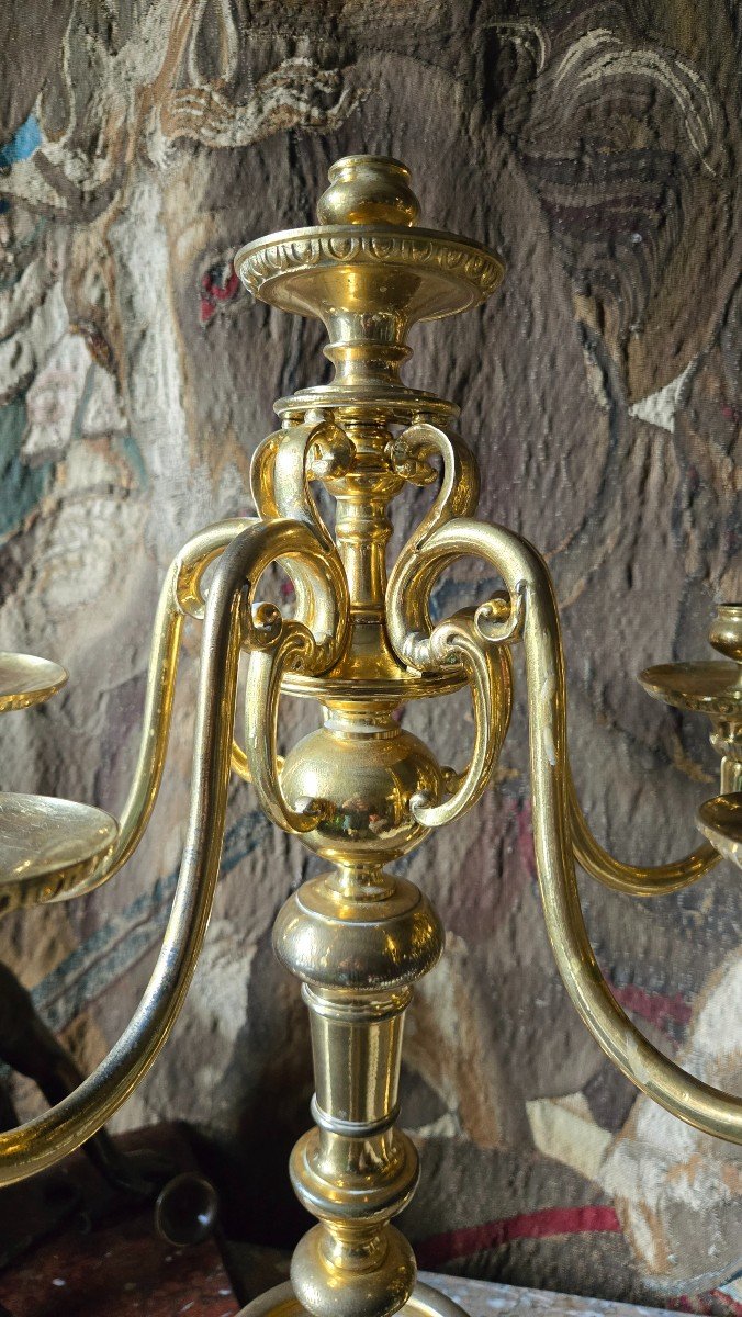 Paire De Candélabre En Bronze Doré, époque XIX ème-photo-2