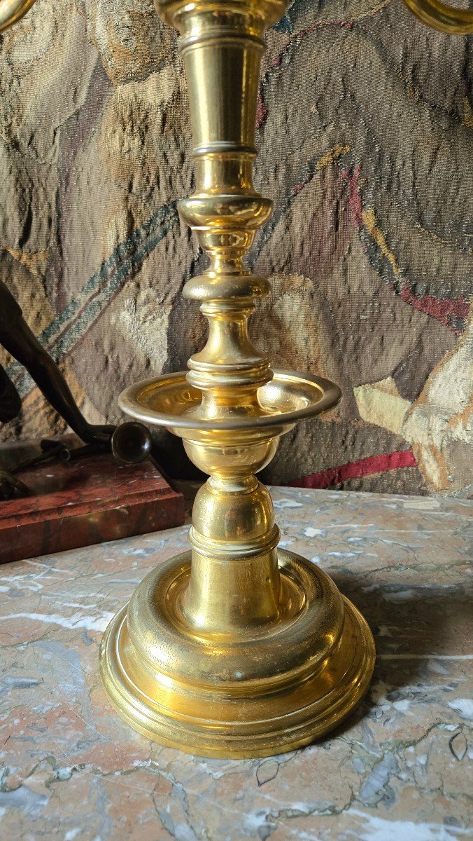 Paire De Candélabre En Bronze Doré, époque XIX ème-photo-3