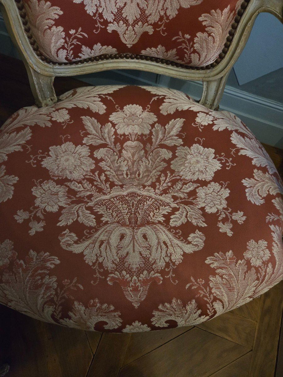 Paire De Large Fauteuils Cabriolet, Fin De L’époque Louis XV. -photo-8