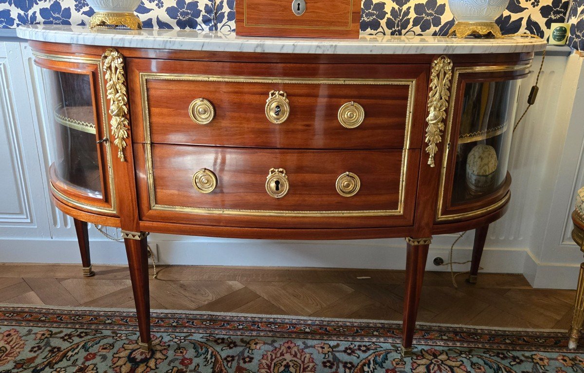 C.mauter, Large Commode Néoclassique Aux Attributs Des Sciences.