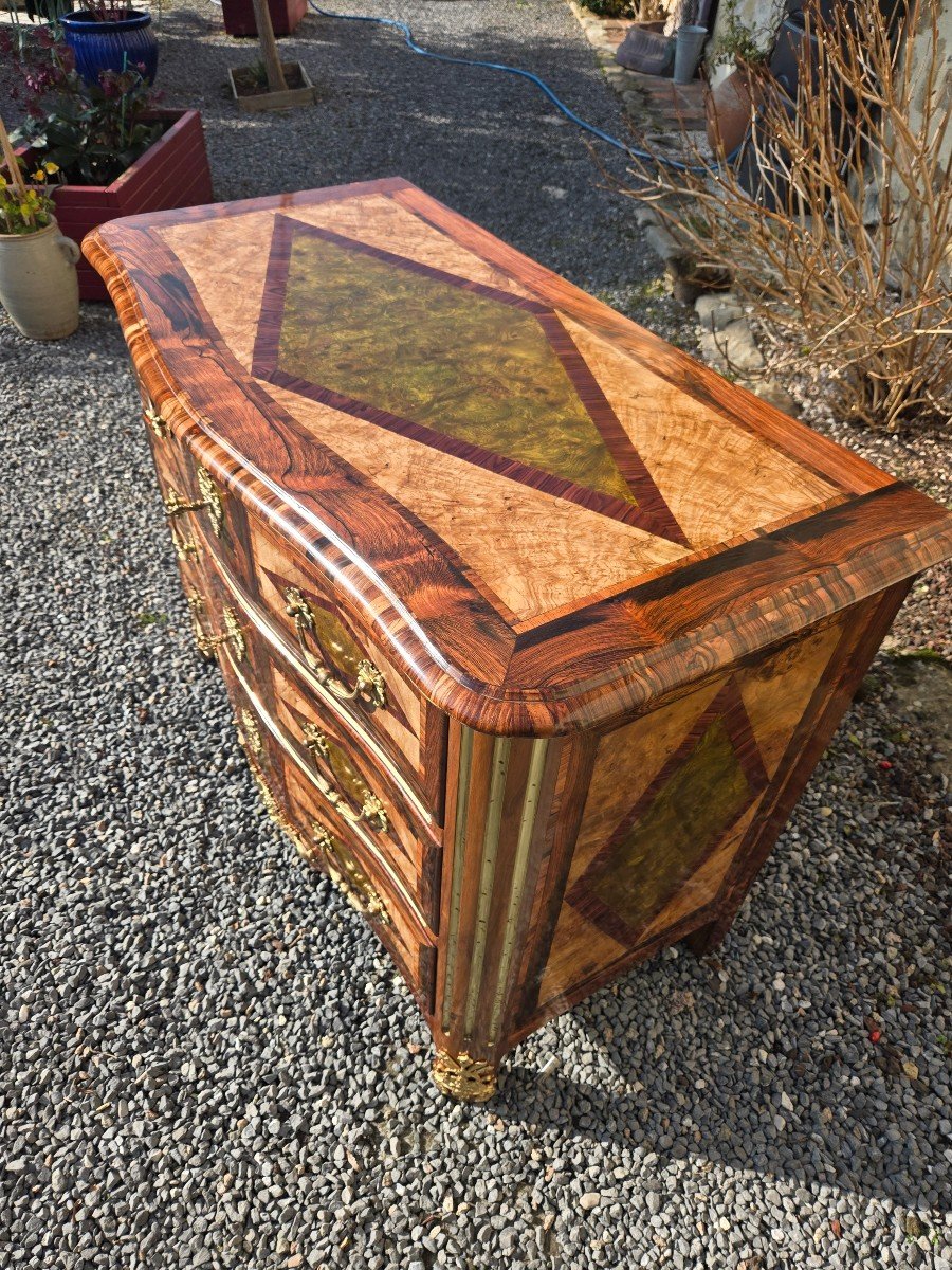 Chest Of Drawers In Native And Exotic Wood Veneers, Louis XIV Style.  -photo-3