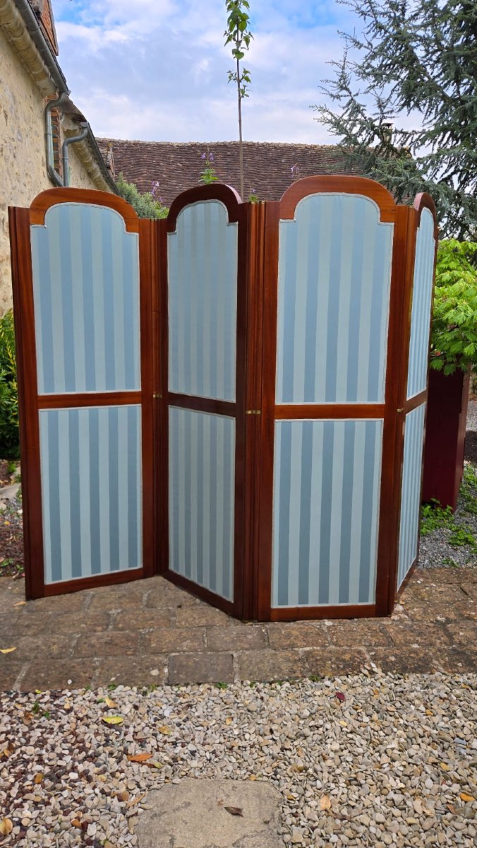 Louis XVI Screen In Solid Mahogany, Late 18th – Early 19th Century.-photo-4