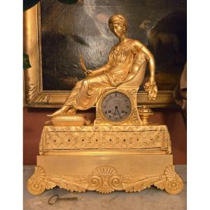 Devaulx Clockmaker To His Majesty The Duke Of Orleans. Large Odalisque Clock In Gilt Bronze.