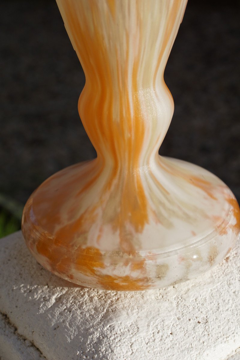 Vase "Charder-Le verre Français" Décor "Ancolies"-photo-1