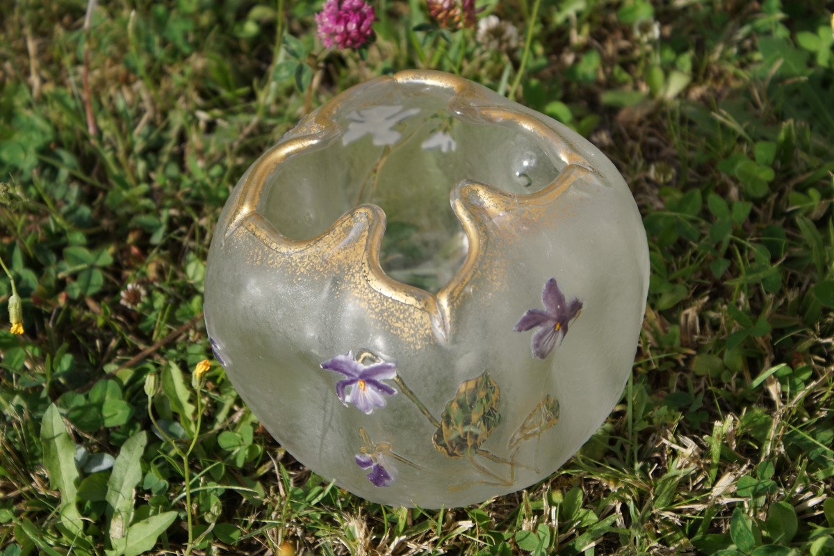 Vase Legras Et Montjoye à Décor De Violettes