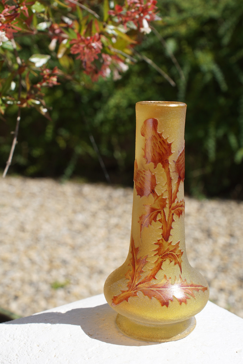 Daum Vase With Thistle Decor-photo-2