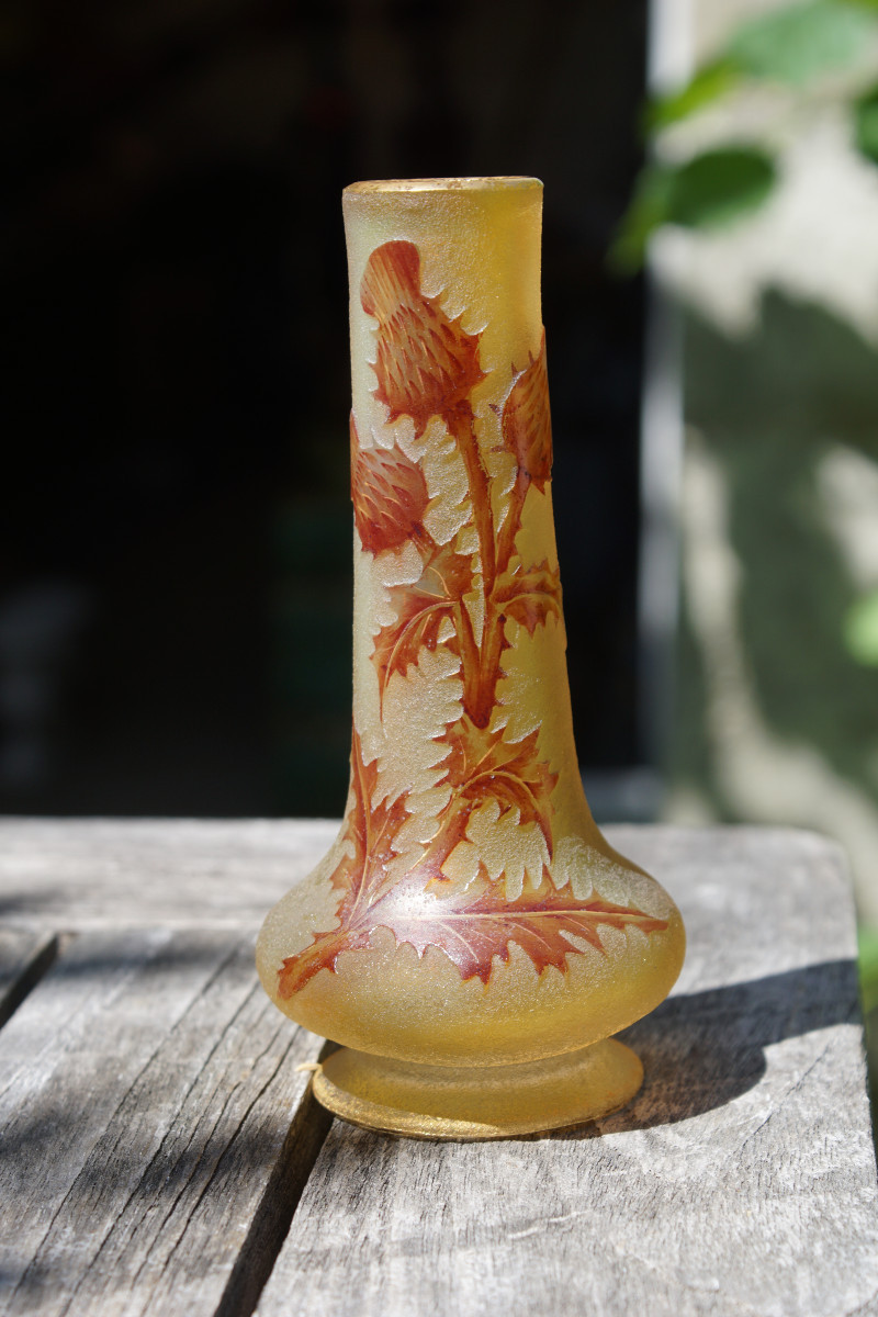 Daum Vase With Thistle Decor-photo-1