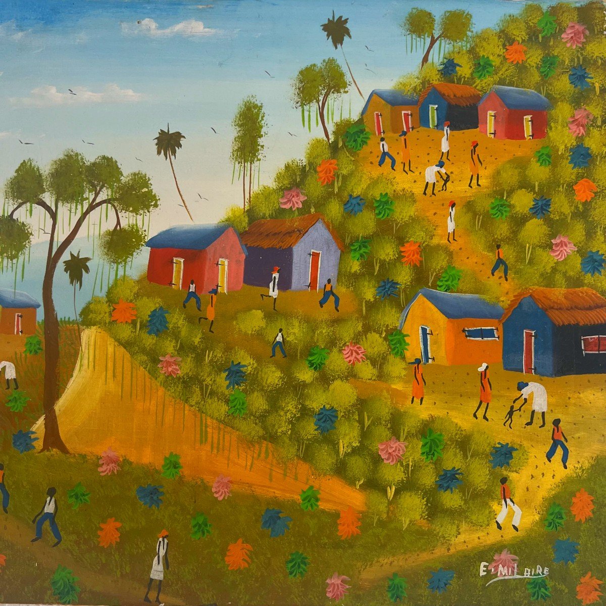  Haitian Art Painting – Eugène Milaire, 1985-photo-2