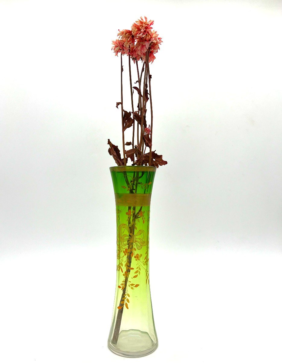 Moser Karlsbad Enamelled Glass Soliflore Vase -photo-2