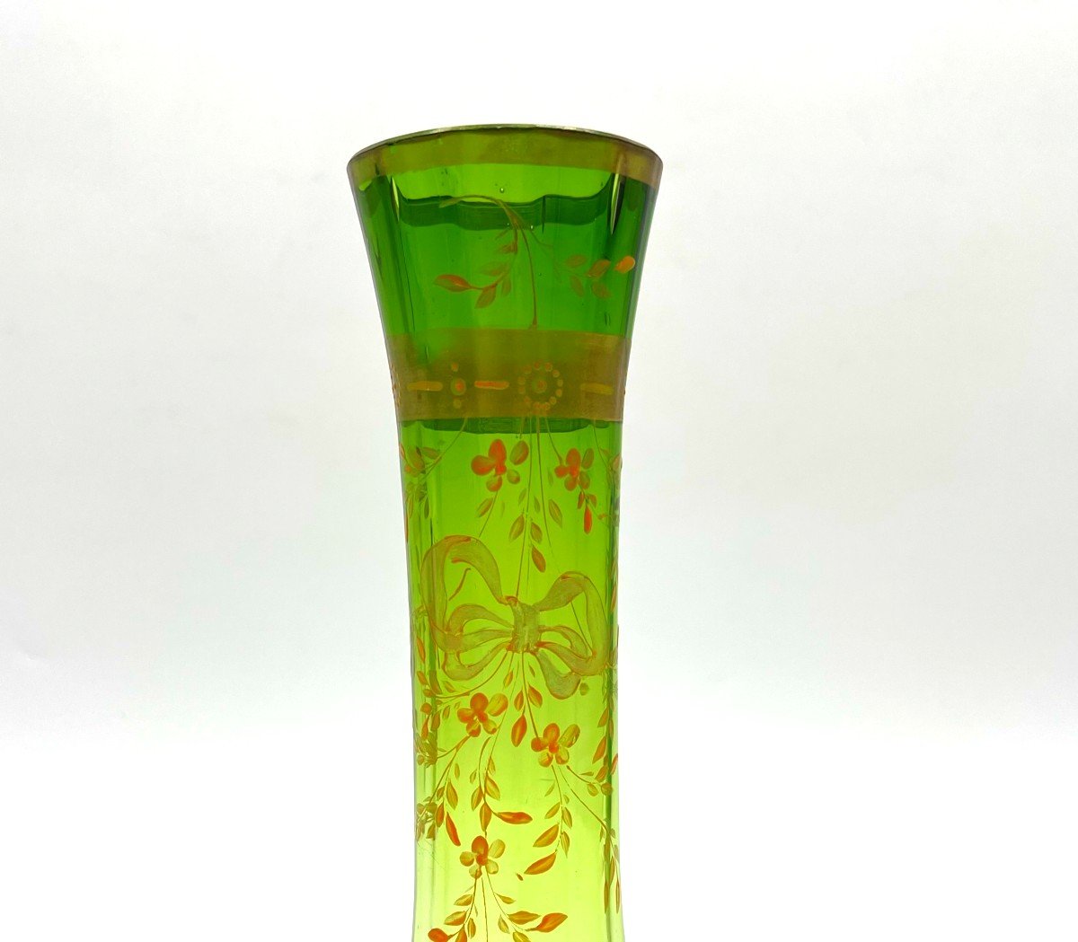 Moser Karlsbad Enamelled Glass Soliflore Vase -photo-3