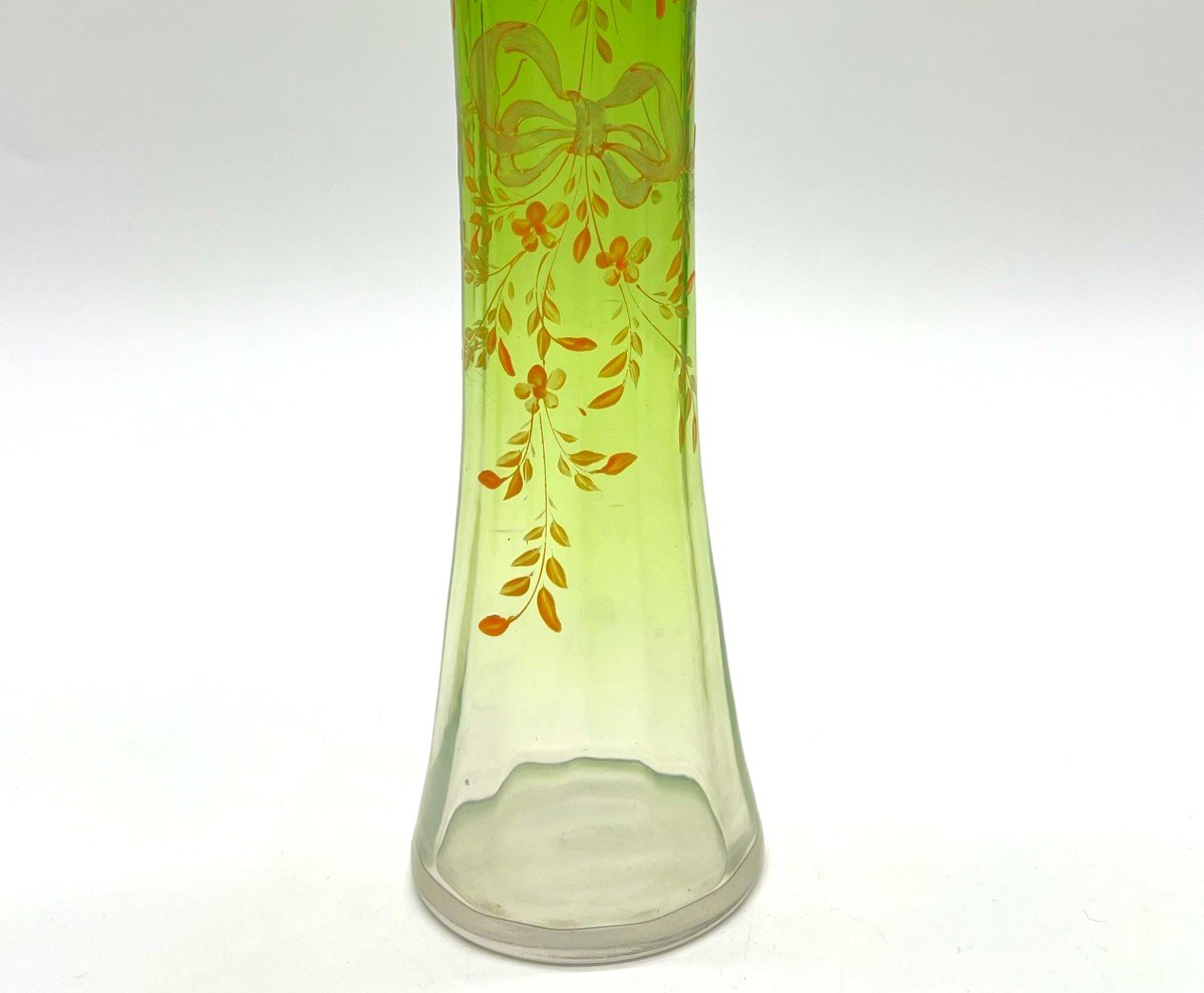 Moser Karlsbad Enamelled Glass Soliflore Vase -photo-4