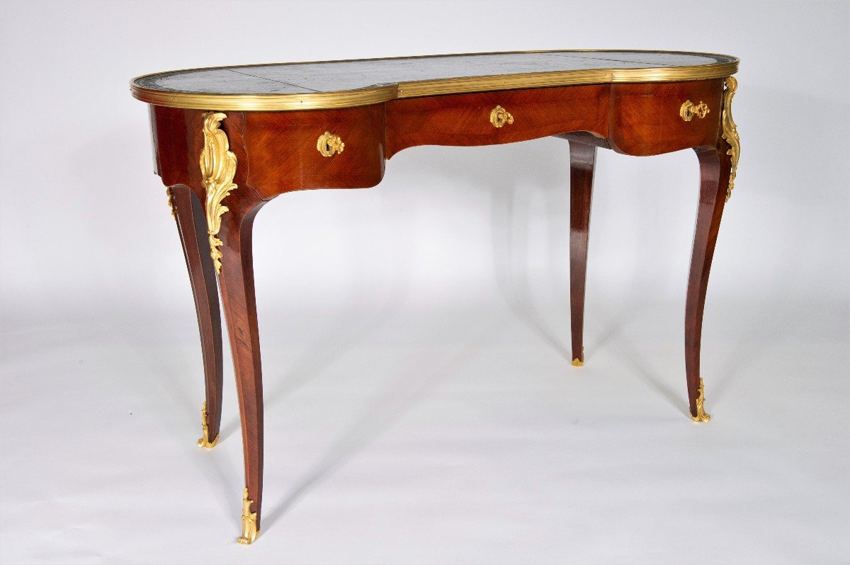 Ternisien & Dantant - Bureau De Dame Louis XV En Acajou - XIXème-photo-4