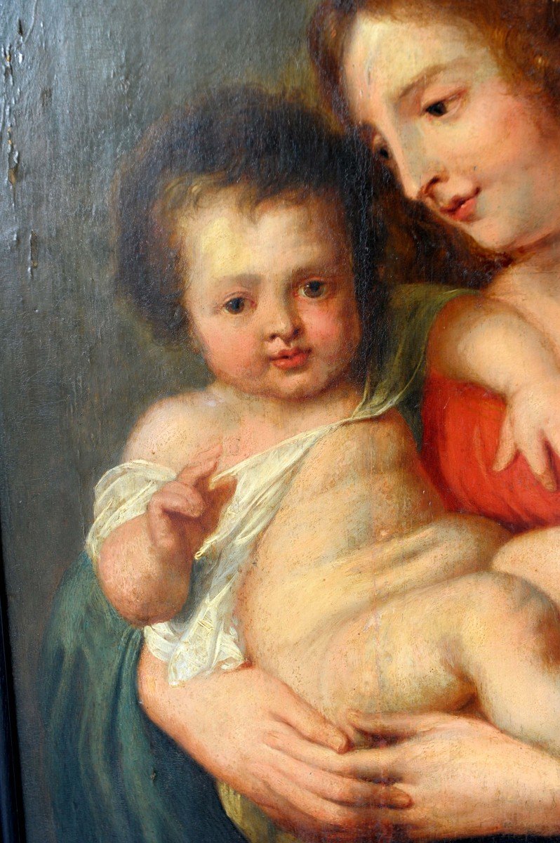 From 06.10 To 03.11 - Discount 25% - Virgin And Child - Flemish School, Late 17th Century-photo-3