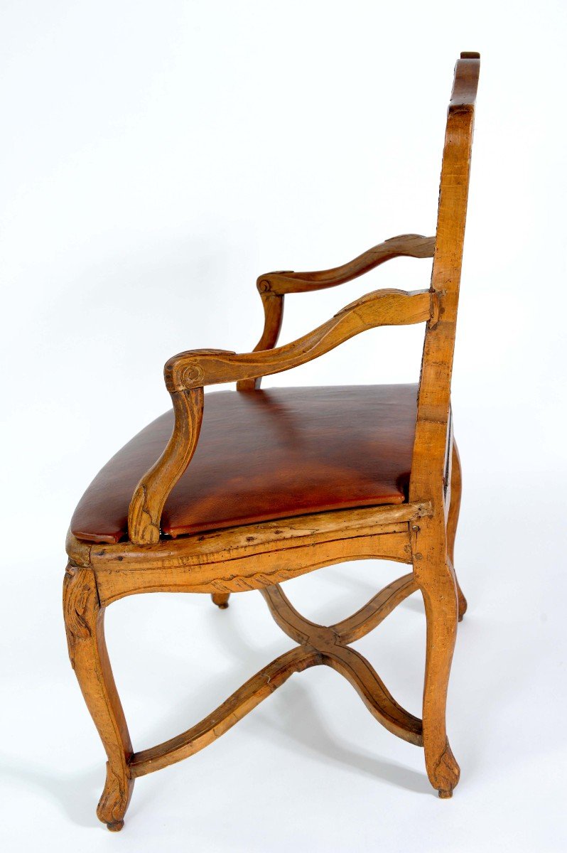 From 06.10 To 03.11 - 25% Discount - Stamped H. Amand - Flat Backed Armchair- Regency Period-photo-4