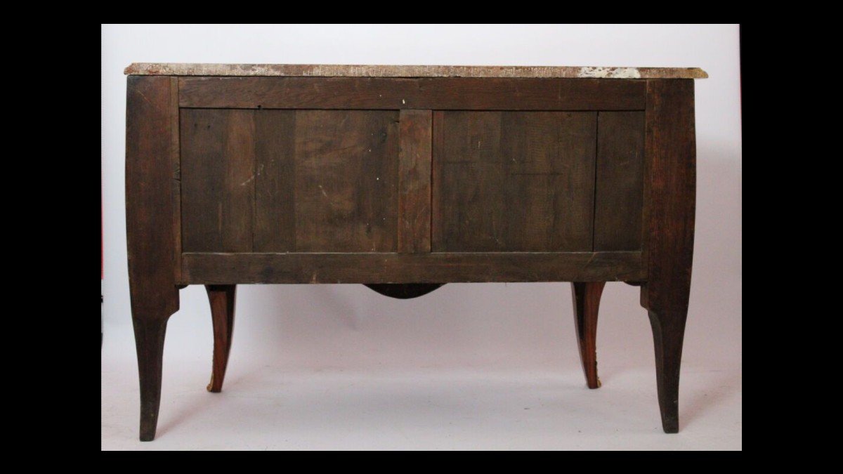 Stamped Pierre Roussel - Magnificent Curved Chest Of Drawers On 3 Sides - Louis XV Period-photo-4