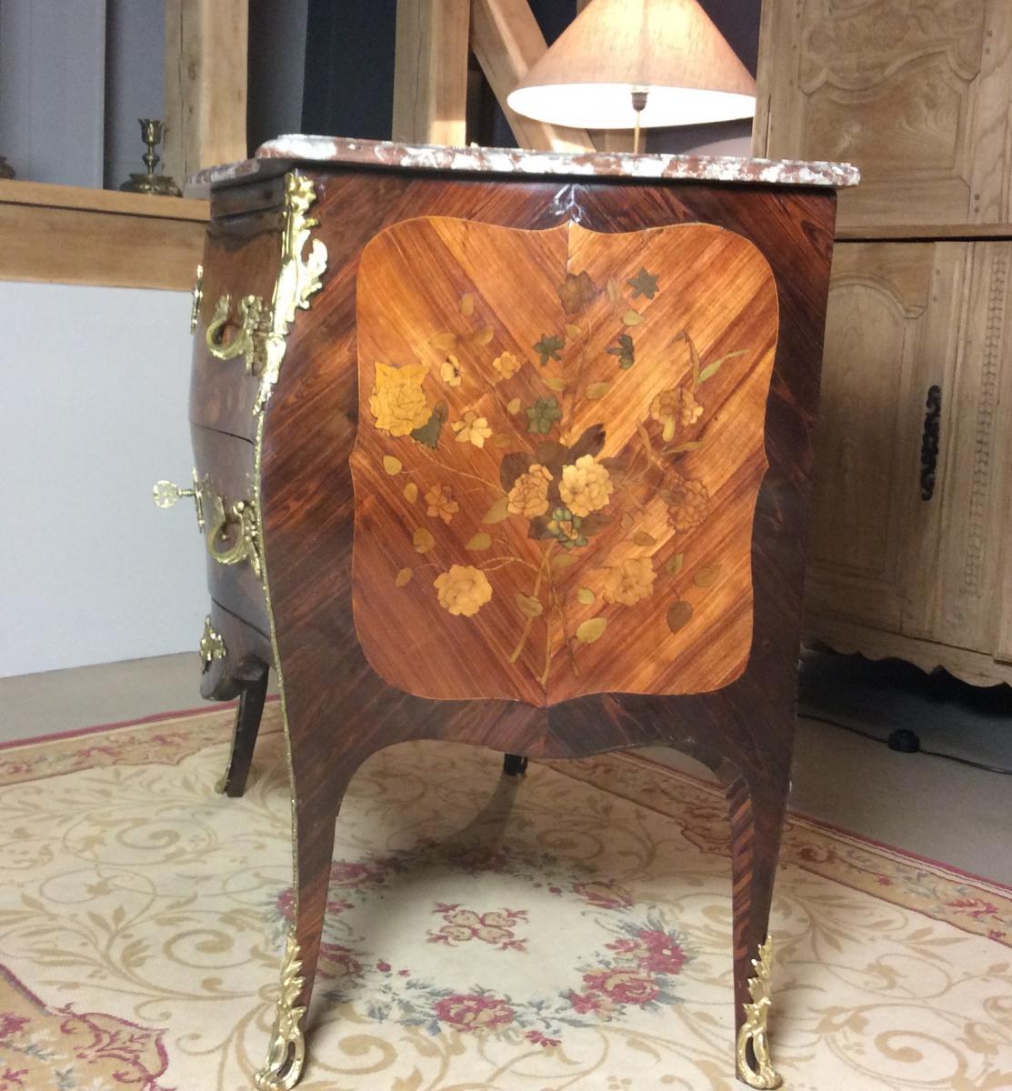  Pierre Roussel - Inlaid Chest Commode - Louis XV Period-photo-2