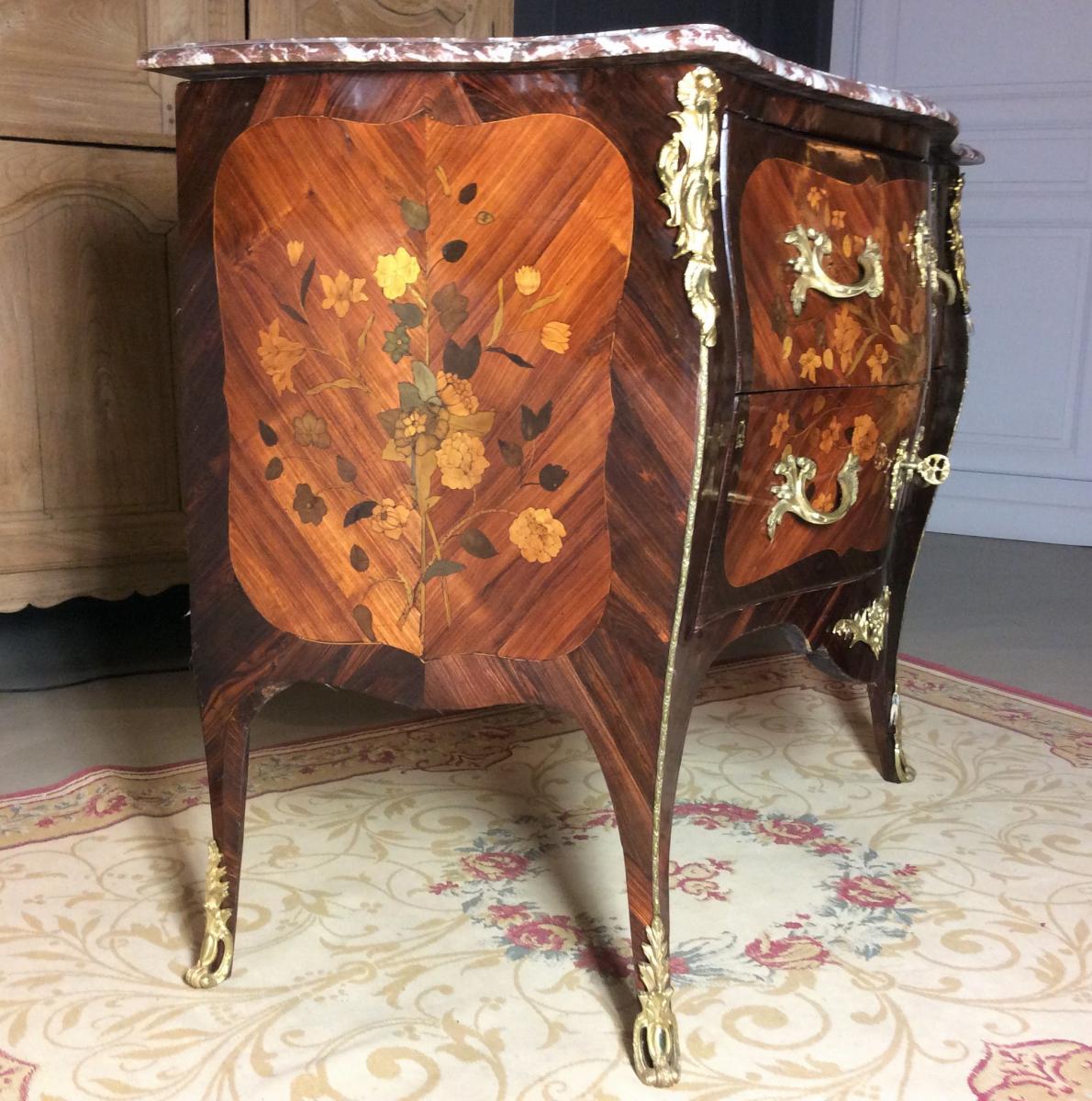  Pierre Roussel - Inlaid Chest Commode - Louis XV Period-photo-4