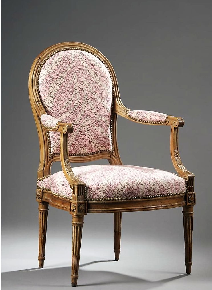 REMISE DE 25\% JUSQU'AU 03.11  -  Estampillé Demay, Fauteuil à Dossier Plat - Epoque Louis XVI