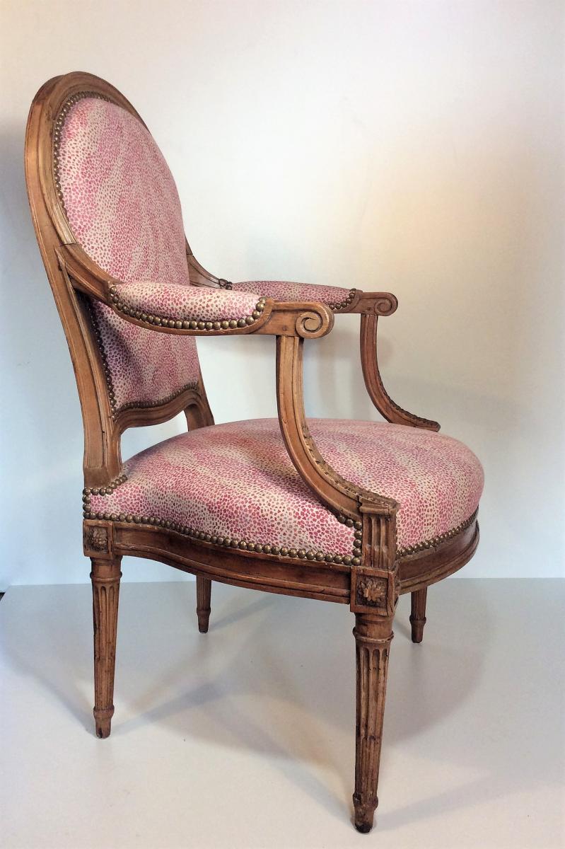 25% Discount Until 03.11  -   Stamped Demay, Flat Back Armchair - Louis XVI Period-photo-2