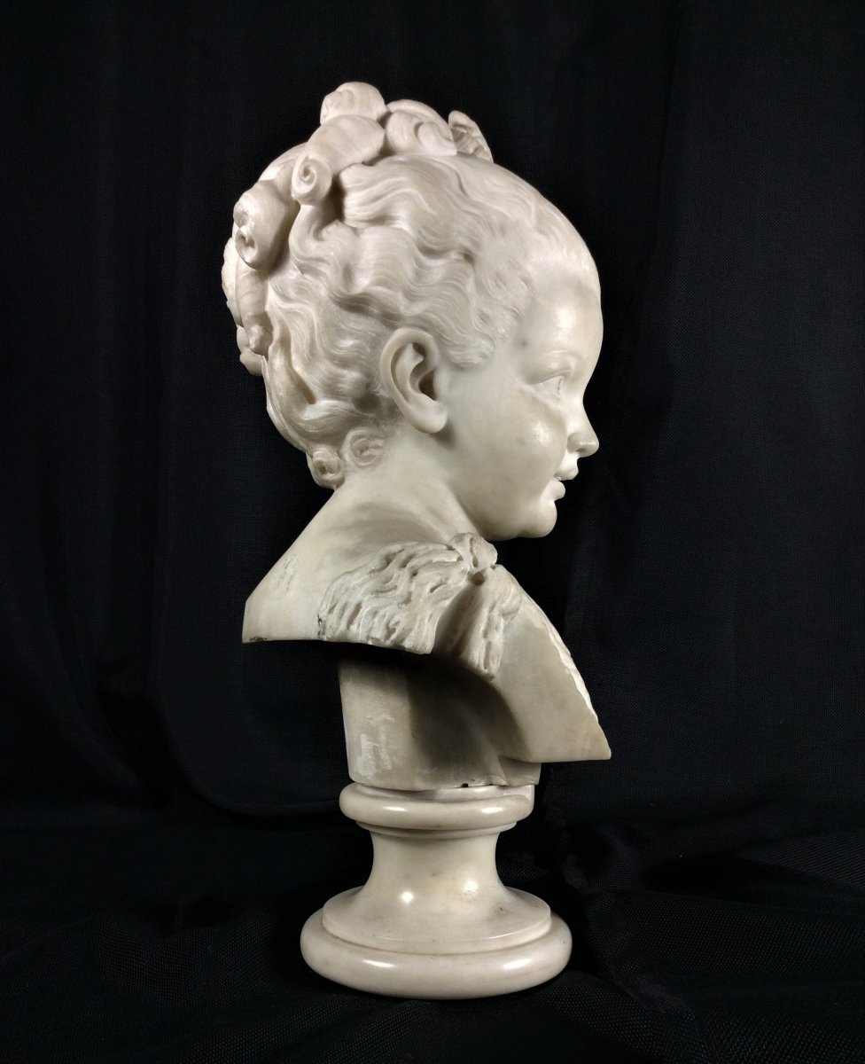    25% Discount Untill 03.11 -   Beautiful Bust Of Young Girl In White Marble - 19th Century-photo-2