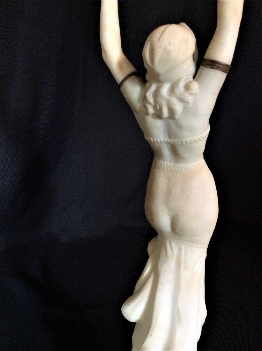     Oriental Dancer - Alabaster Statue - Alberto Saccardi-photo-4