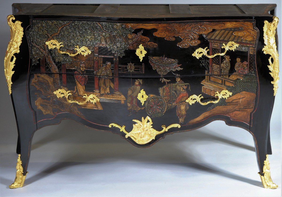     Superb Louis XV Commode In Coromandel Lacquer - 2nd Part Of The XIXth Century-photo-6