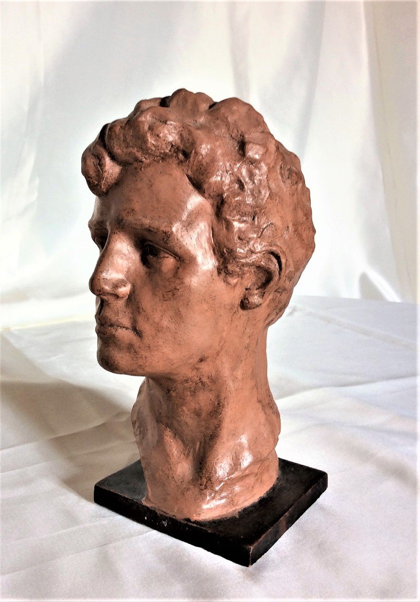   From 06.10 To 03.11 - 25% Discount - Bust Of A Man - Terracotta Proof - Signed Victor Demanet-photo-4